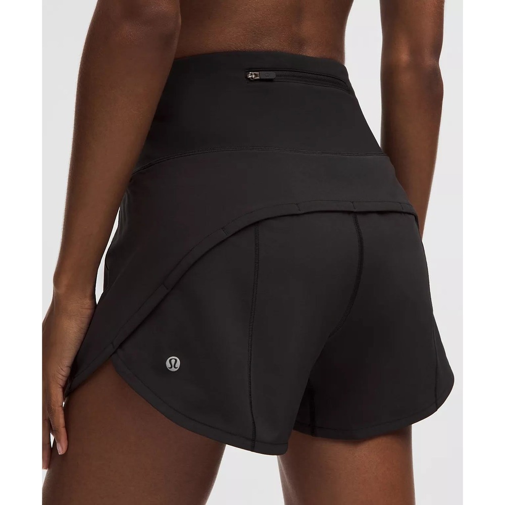 lululemon Speed Up Shorts Women Size 6 Black Low Rise Activewear